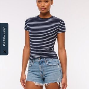 Abercrombie & Fitch Blue Denim High Waist Shorts